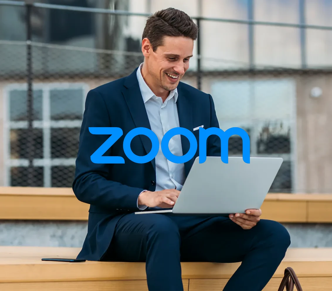 guy on laptop using zoom